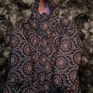 The Children's Place Black and Pink Patterned Snow Jacket